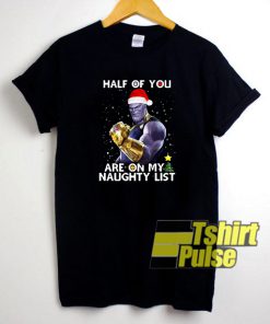 Christmas Thanos half t-shirt for men and women tshirt