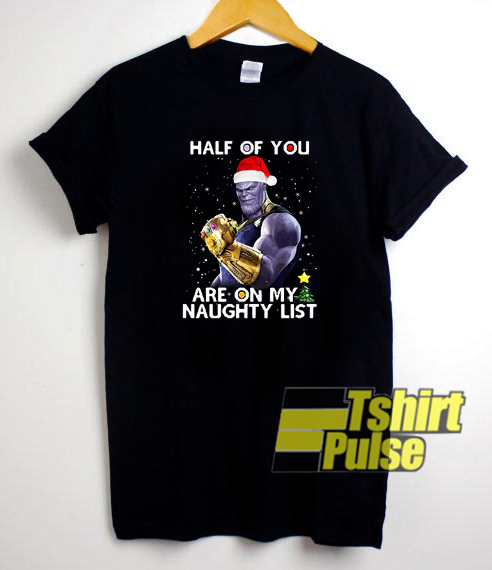 Christmas Thanos half t-shirt for men and women tshirt