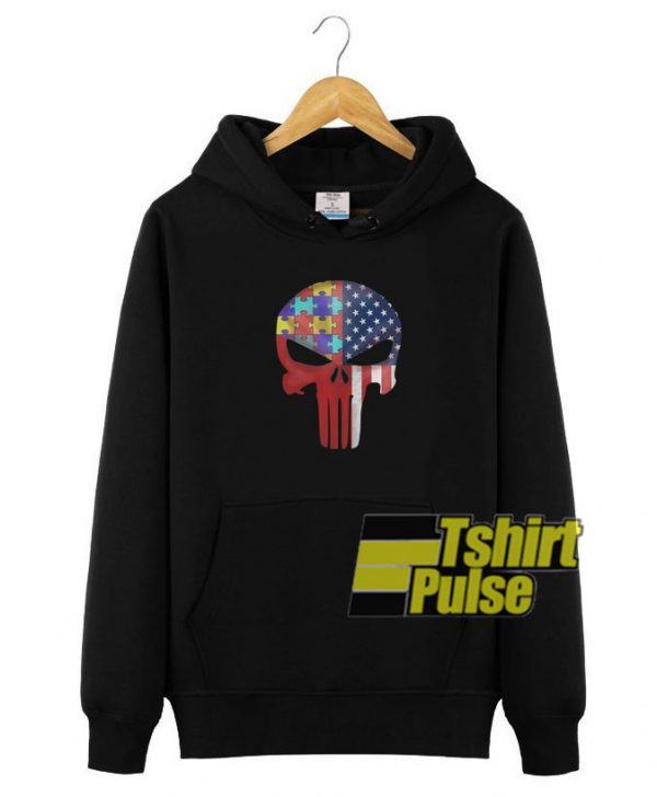 Autism American Skull hooded sweatshirt clothing unisex hoodie