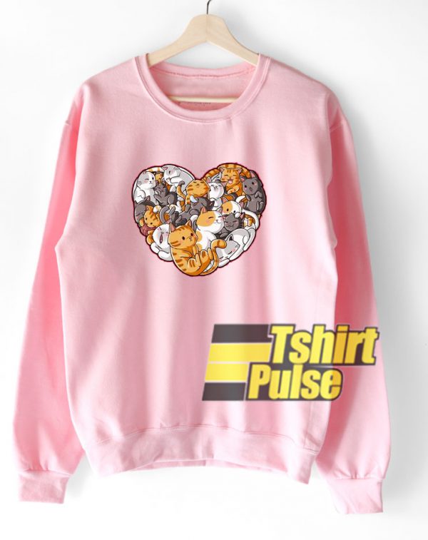 Cat Heart Valentines sweatshirt