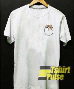 Cute Sloth Pocket Print t-shirt for men and women tshirt