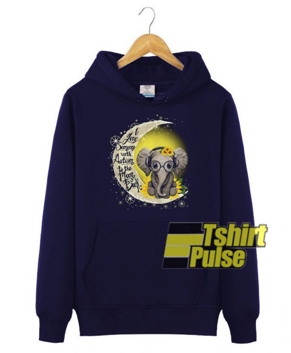 Elephant and the moon hooded sweatshirt clothing unisex hoodie
