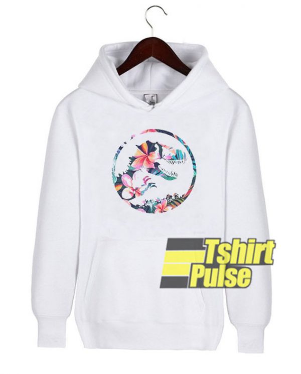 Jurassic Park inspired Floral hooded sweatshirt clothing unisex hoodie