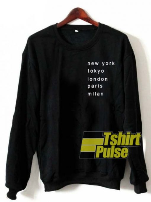 London New York Tokyo Los Angeles Homme sweatshirt