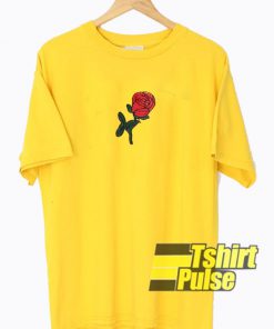 Rose Print Ripped t-shirt for men and women tshirt