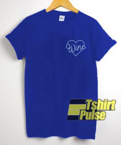 Wine Heart Pocket t-shirt for men and women tshirt
