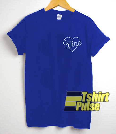 Wine Heart Pocket t-shirt for men and women tshirt