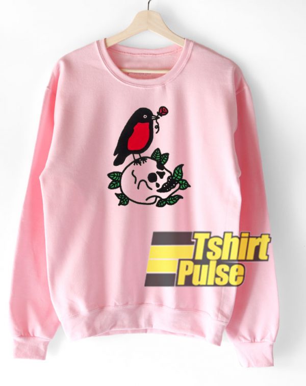Red breasted robin and skull sweatshirt