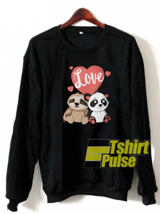 Sloth Panda Valentines sweatshirt