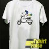 Snoopy and Woodstock on a Vespa t-shirt for men and women tshirt