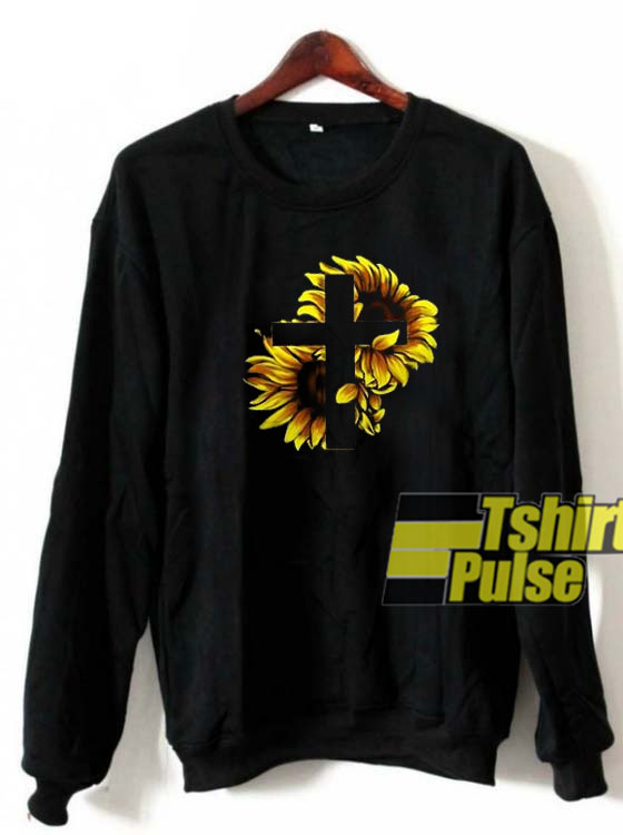 Sunflower Christian Cross sweatshirt