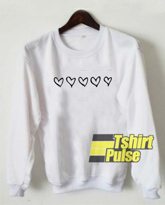 five heart art sweatshirt
