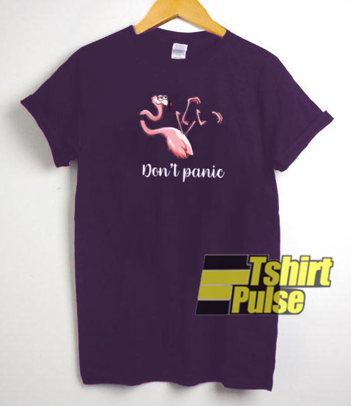 Flamingo Dont Panic t-shirt for men and women tshirt
