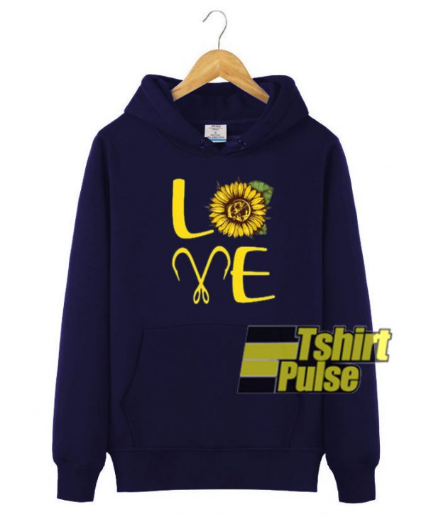 Love sunflower fishing hooded sweatshirt clothing unisex hoodie