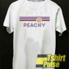 Peachy Stripe White t-shirt for men and women tshirt