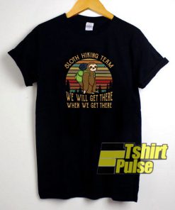 Sloth hiking team t-shirt for men and women tshirt