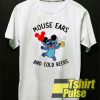 Stitch mouse ears and cold beers t-shirt for men and women tshirt