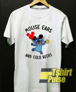 Stitch mouse ears and cold beers t-shirt for men and women tshirt