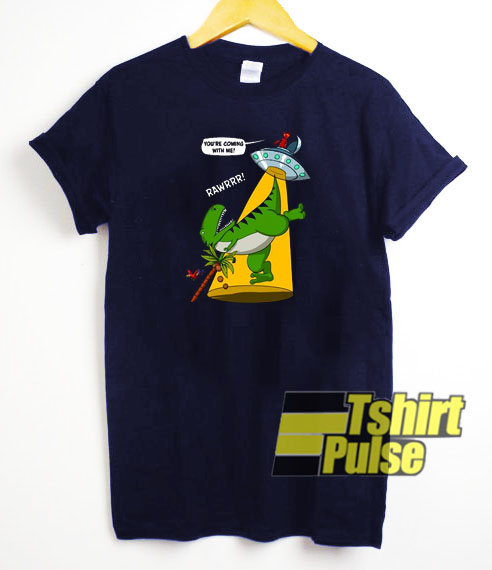 T Rex Dinosaur And Alien t-shirt for men and women tshirt