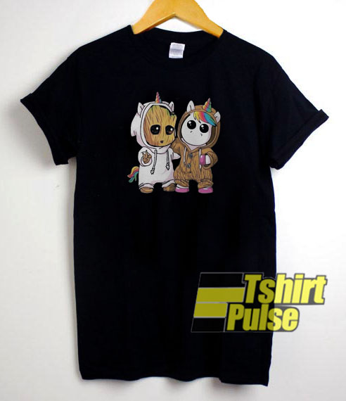 Baby Groot And Unicorn t-shirt for men and women tshirt