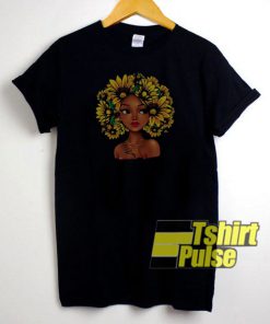 Black Girl With Sunflowers t-shirt for men and women tshirt
