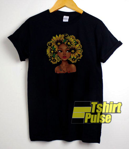 Black Girl With Sunflowers t-shirt for men and women tshirt