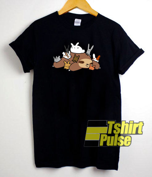 Bunnies and Sloth t-shirt for men and women tshirt