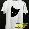 Cat Looking Out Side Print t-shirt for men and women tshirt