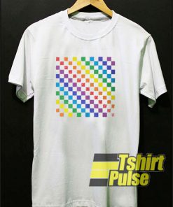 Checkered Rainbow t-shirt for men and women tshirt