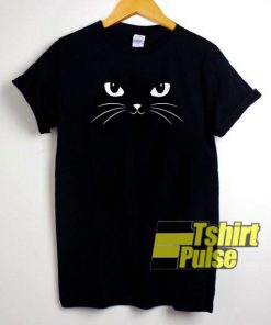 Cute Black Cat Face t-shirt for men and women tshirt