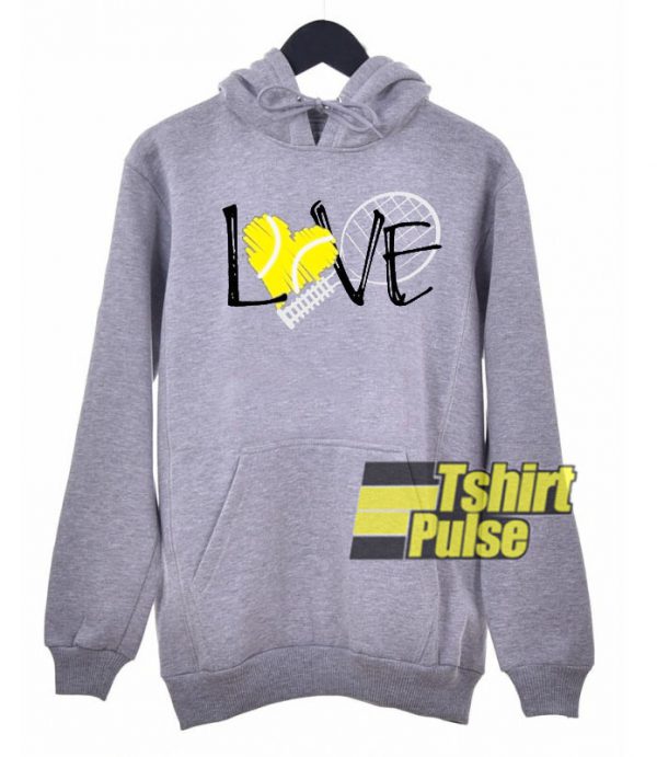 Love Tennis hooded sweatshirt clothing unisex hoodie