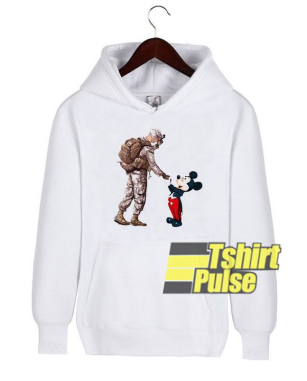 Mickey Mouse And Army Soldier hooded sweatshirt clothing unisex hoodie