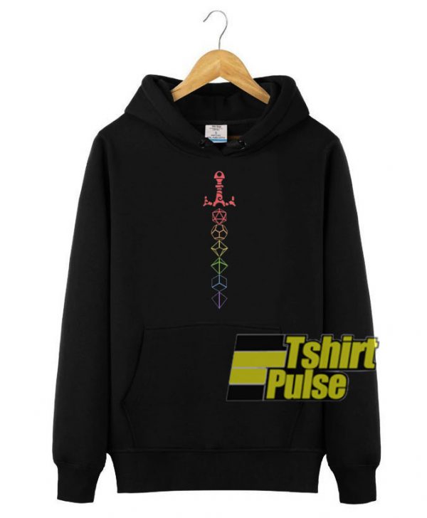 Rainbow Dice Sword hooded sweatshirt clothing unisex hoodie