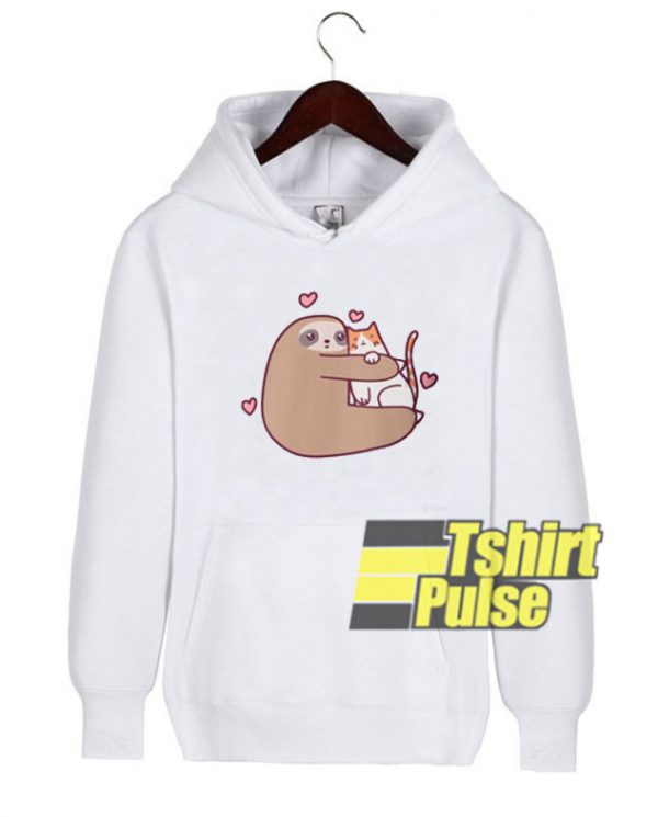 Sloth Loves Cat hooded sweatshirt clothing unisex hoodie