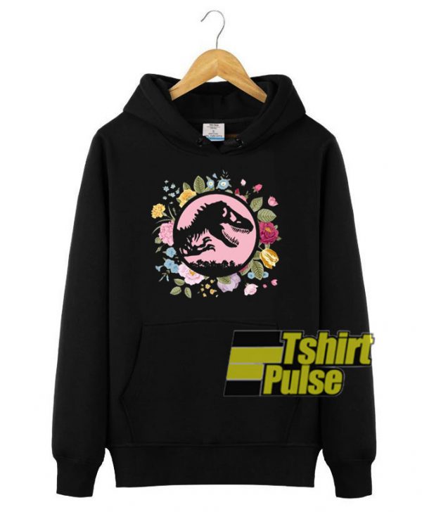 T-Rex Jurassic Floral Circle hooded sweatshirt clothing unisex hoodie