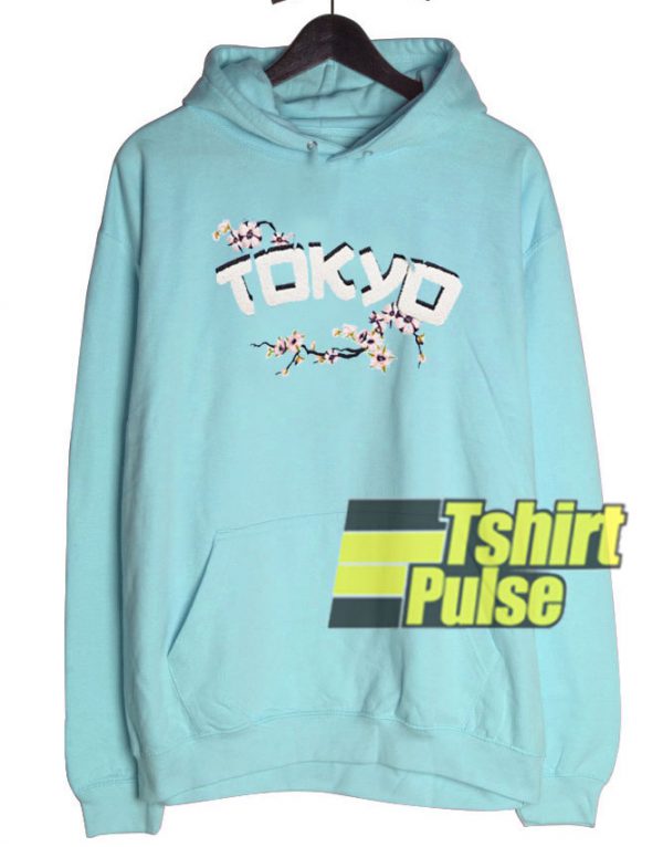 Tokyo Sakura Light Blue hooded sweatshirt clothing unisex hoodie