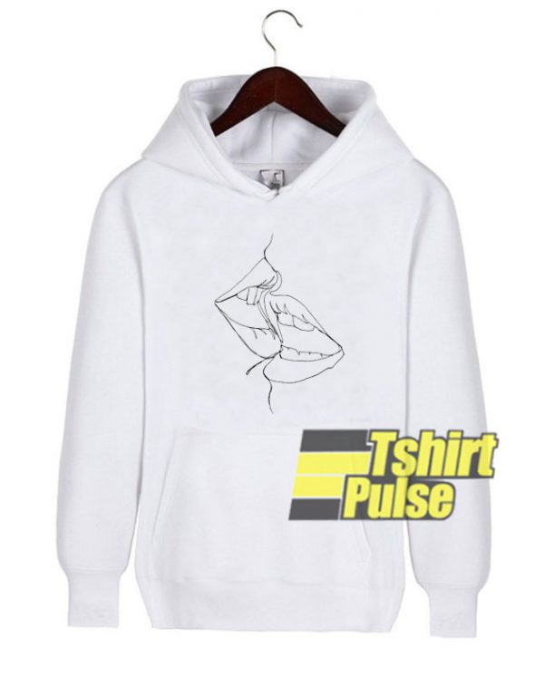 A Kiss In One Line hooded sweatshirt clothing unisex hoodie