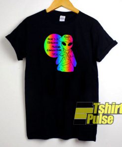 Cool Alien Rainbow t-shirt for men and women tshirt