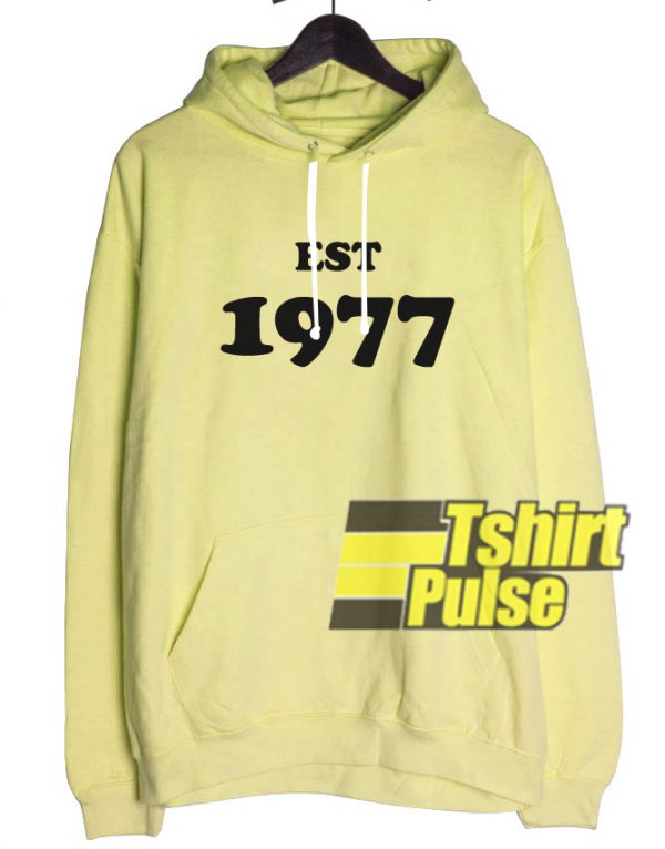 EST 1977 Light Yellow hooded sweatshirt clothing unisex hoodie