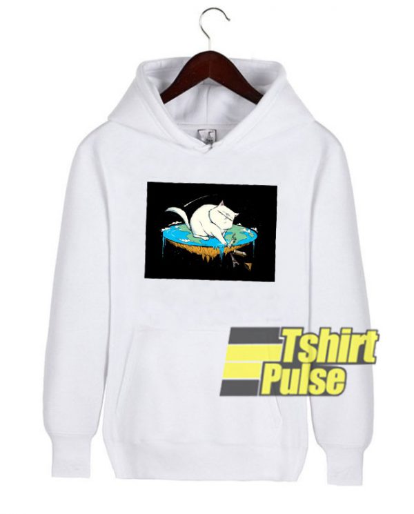 Flat Earth Cat hooded sweatshirt clothing unisex hoodie
