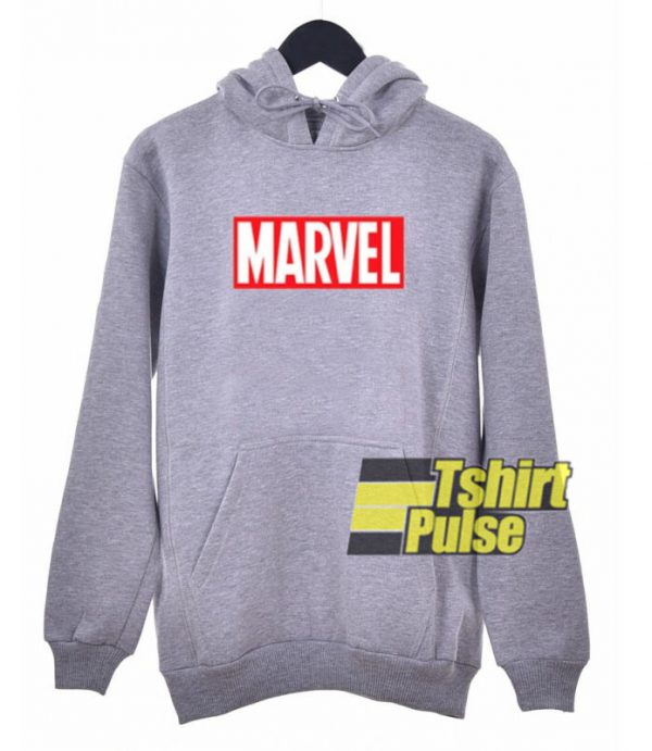 Marvel Logo Grey hooded sweatshirt clothing unisex hoodie