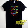 Retro Color Alphabet t-shirt for men and women tshirt