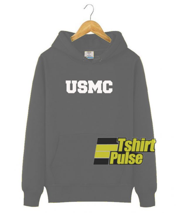 USMC Dark Grey hooded sweatshirt clothing unisex hoodie