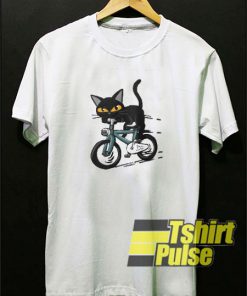 Cat Riding Bycycle t-shirt for men and women tshirt