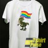 T-Rex LGBT Flag t-shirt for men and women tshirt