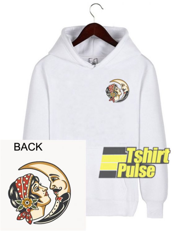 Traditional Moon And Rose hooded sweatshirt clothing unisex hoodie