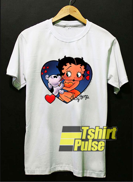 Betty Boop And Dog With Hearts t-shirt for men and women tshirt