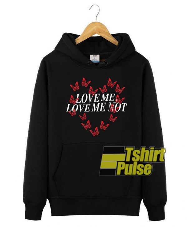 Love Me Love Me Not Red Butterfly hooded sweatshirt clothing unisex hoodie