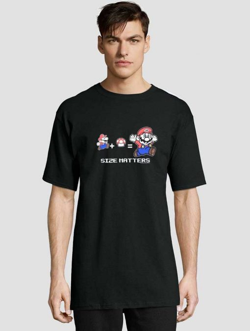 Mario Bros Size Matters t-shirt for men and women tshirt