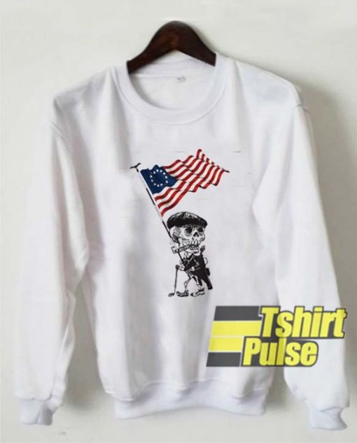 Skeleton Betsy Ross Flag sweatshirt